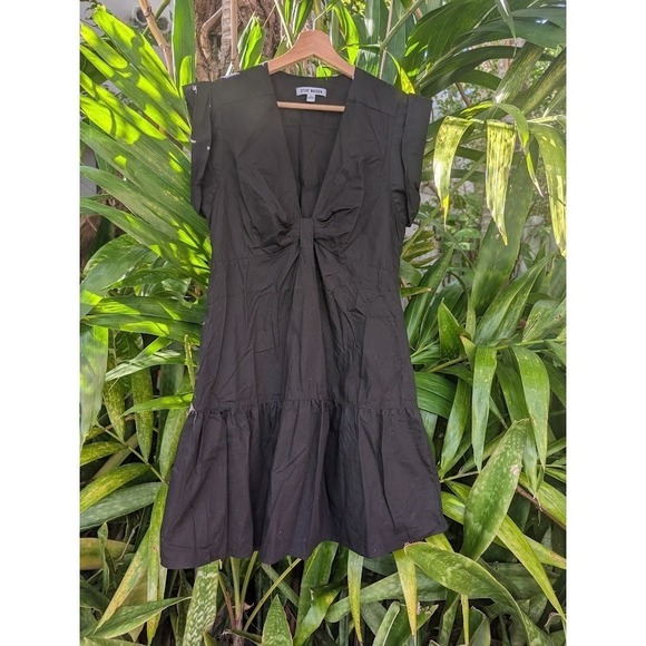 Steve Madden Dresses & Skirts - little black dress L tiered goth lolita babydoll kuro 100% cotton bow boho